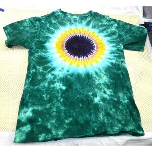 Tie-Dye Sundog T-Shirt With Sunburst Design XL Cotton Handmade USA